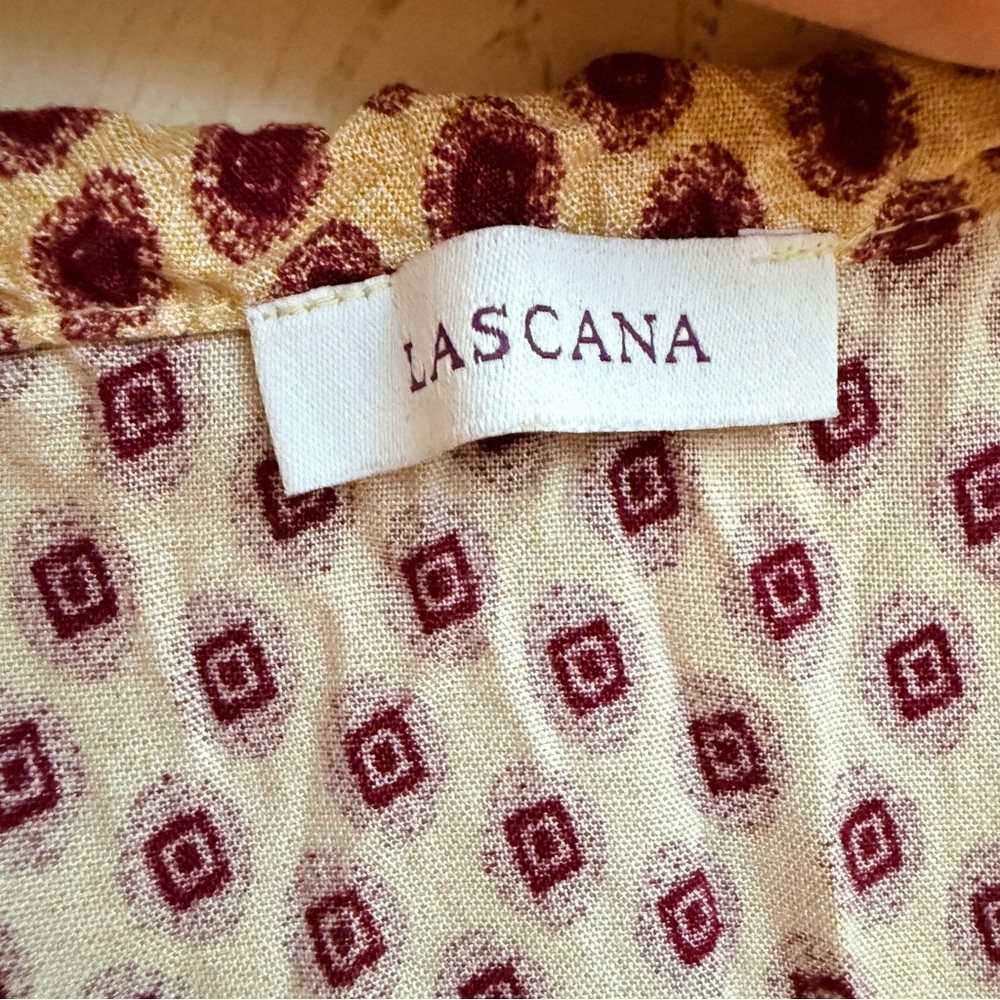Lascana | Chic Maroon Patterned Blouse, 3/4 Sleeves - Picture 6 of 8